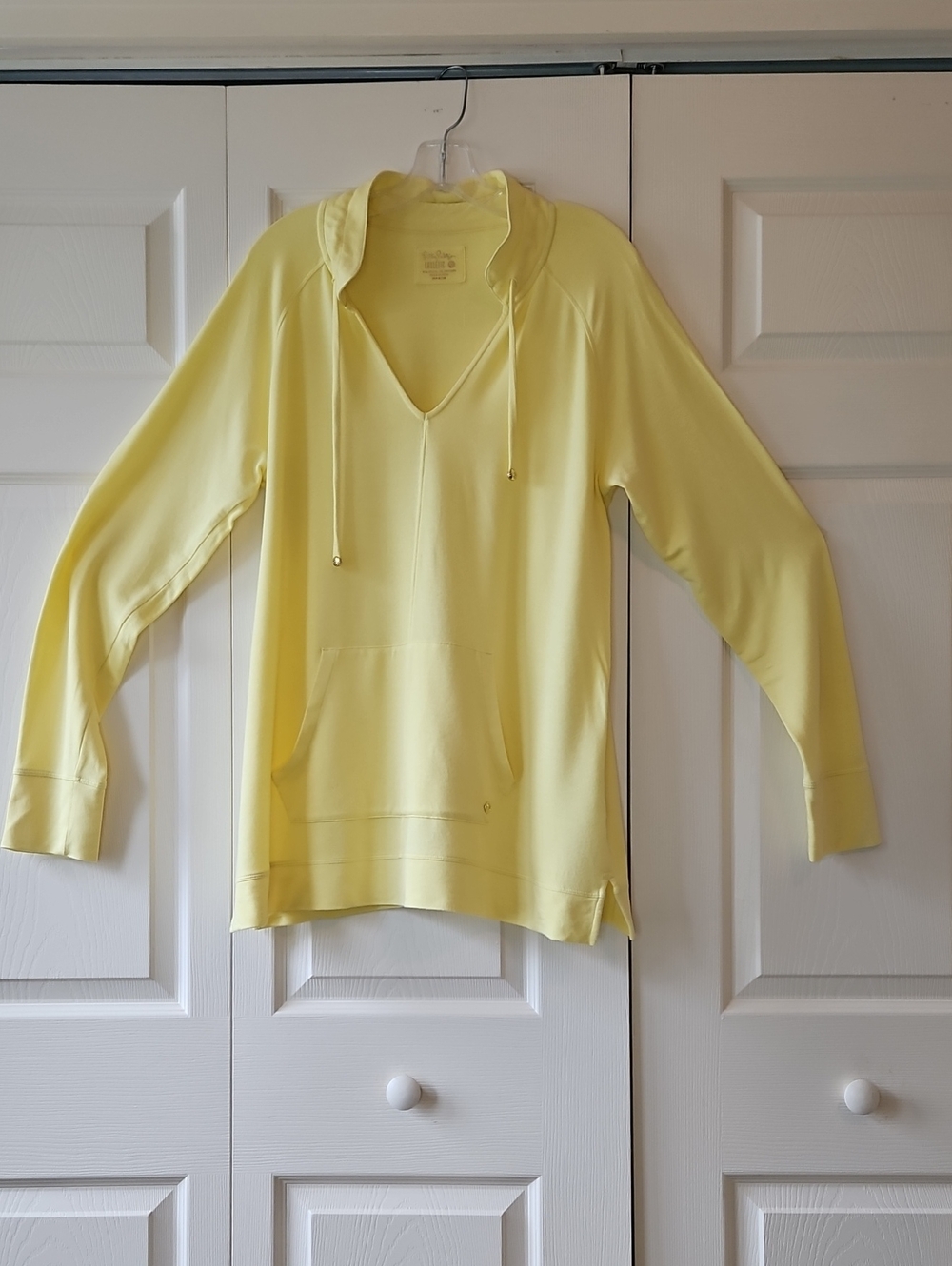 Lilly Pulitzer Luxletic Cassie Popover Watch Hill Yellow Sweatshirt Sz.XL EUC